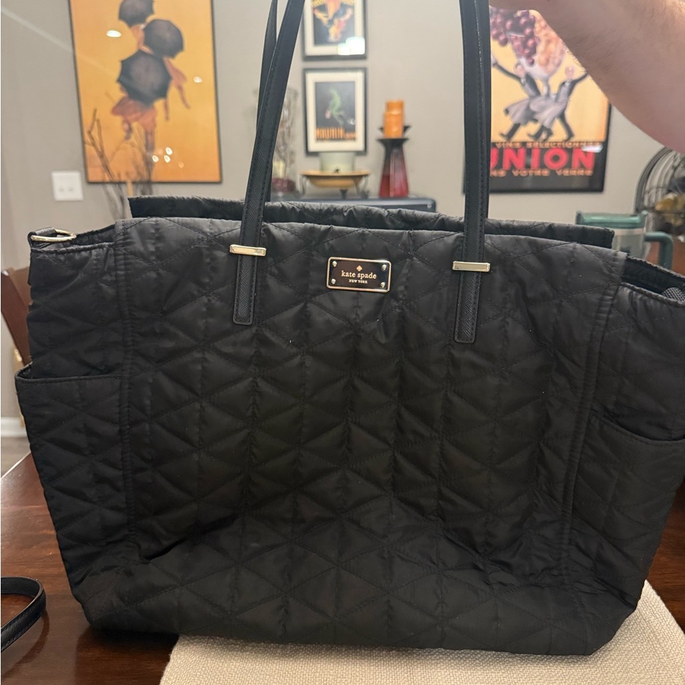 Kate Spade Quilted Black Tote/ Baby bag